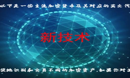 加密货币的英文代码通常是指每种加密货币的交易符号或缩写。以下是一些主流加密货币及其对应的英文代码：

1. **比特币 (Bitcoin)** - BTC
2. **以太坊 (Ethereum)** - ETH
3. **瑞波币 (Ripple)** - XRP
4. **莱特币 (Litecoin)** - LTC
5. **比特币现金 (Bitcoin Cash)** - BCH
6. **Chainlink** - LINK
7. **恒星币 (Stellar)** - XLM
8. **Cardano** - ADA
9. **狗狗币 (Dogecoin)** - DOGE
10. **波卡 (Polkadot)** - DOT

这些代码通常在交易所中在买卖加密货币时使用，让用户能够方便地识别和交易不同的加密资产。如果你对某种特定的加密货币感兴趣，欢迎提出，我可以提供更详细的信息。